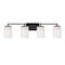 Designers Fountain Leavenworth 33in 4-Light Matte Black Modern Indoor Vanity Light with Etched Glass Shades D257M-4B-MB - alternate 1